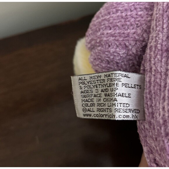 Rich Cream Bunny Rabbit Plush Purple Knit Clown Outfit Chenille ColorRich 14" - Picture 9 of 11